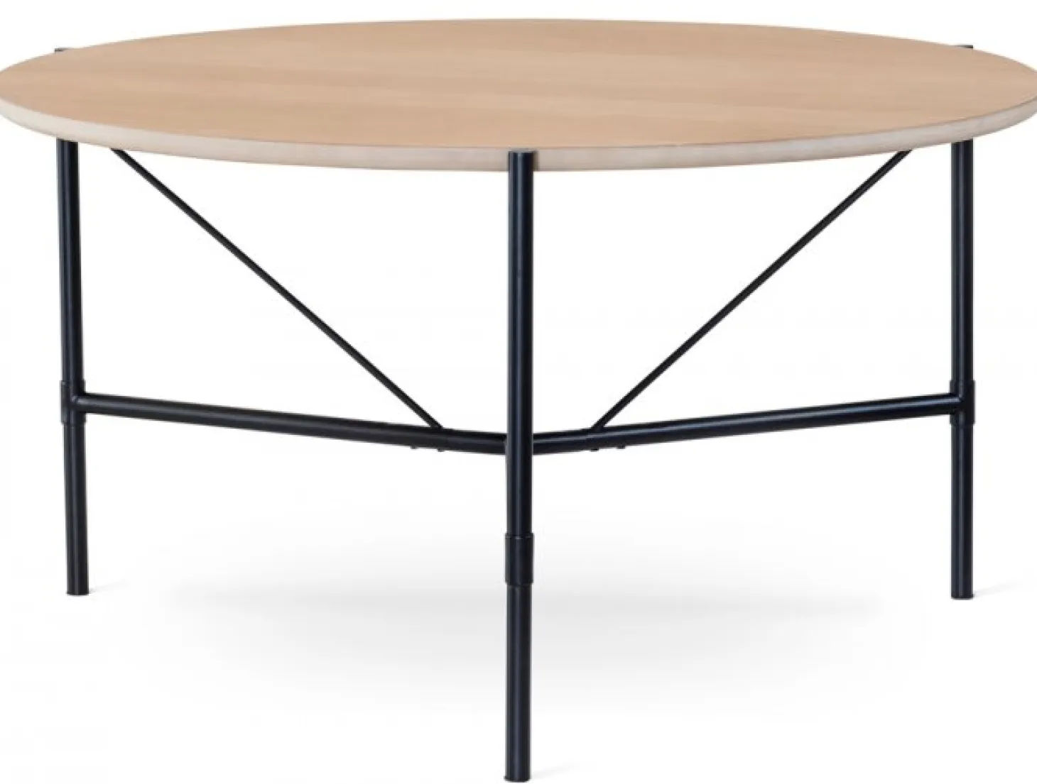 Ale Matbord Rund 135cm Vitoljad Ek / Svart