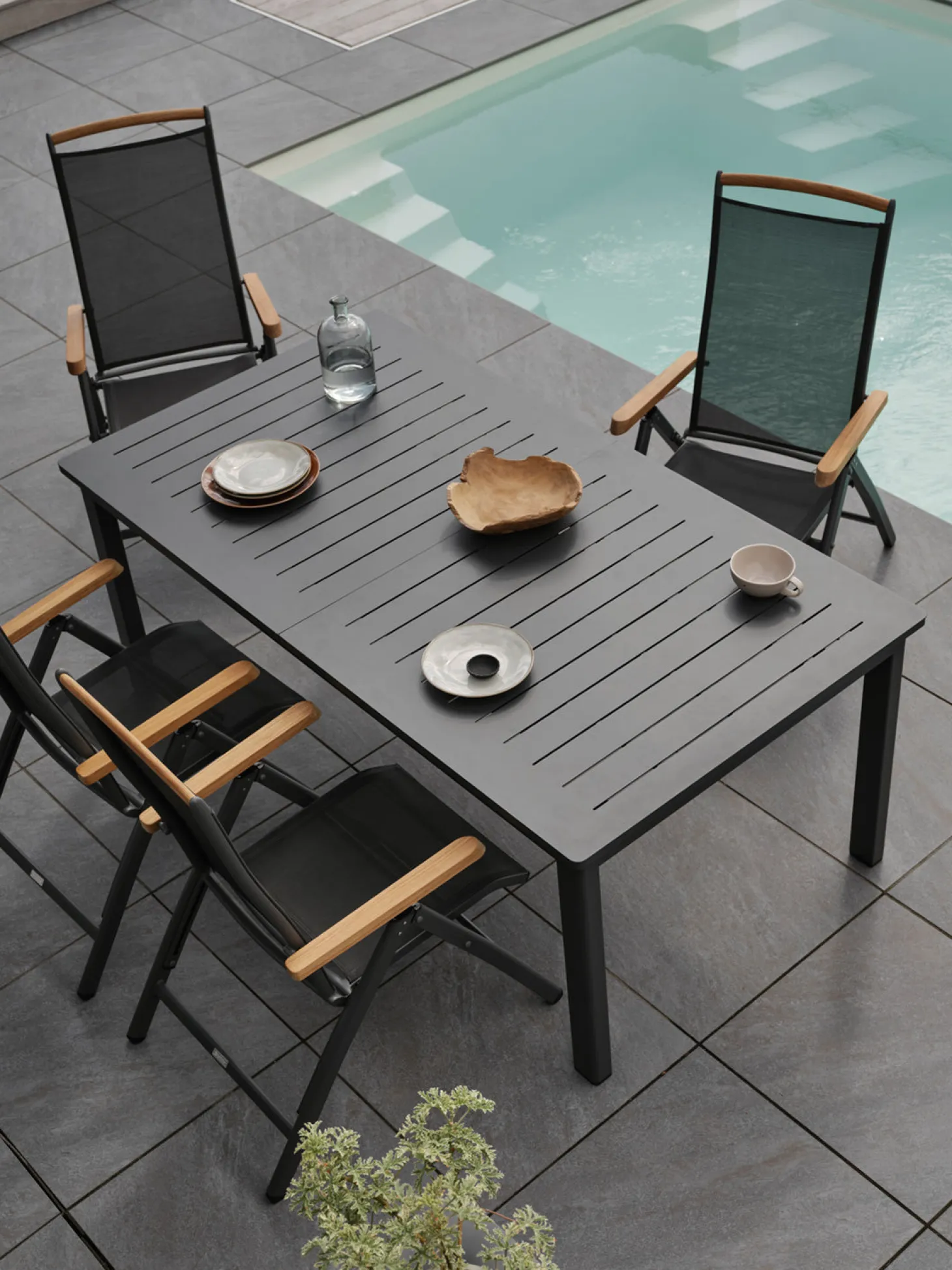 Andy Positionsstol Svart/Svart/Teak