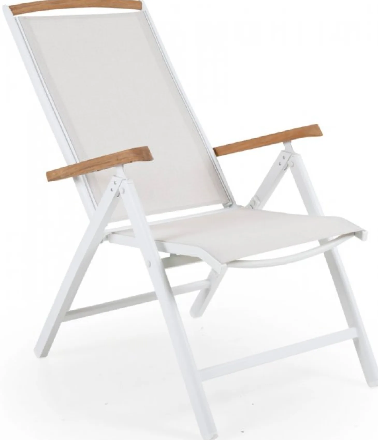 Andy Positionsstol Vit/Offwhite/Teak