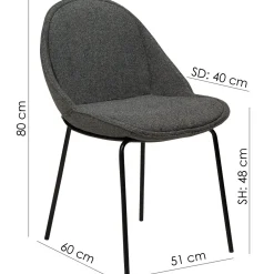 Arch Stol Pebble Grey, Black