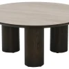 Aria Soffbord 90 cm Rund Brun / Keramisk Travertin