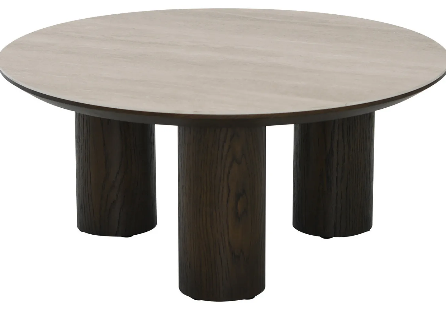 Aria Soffbord 90 cm Rund Brun / Keramisk Travertin