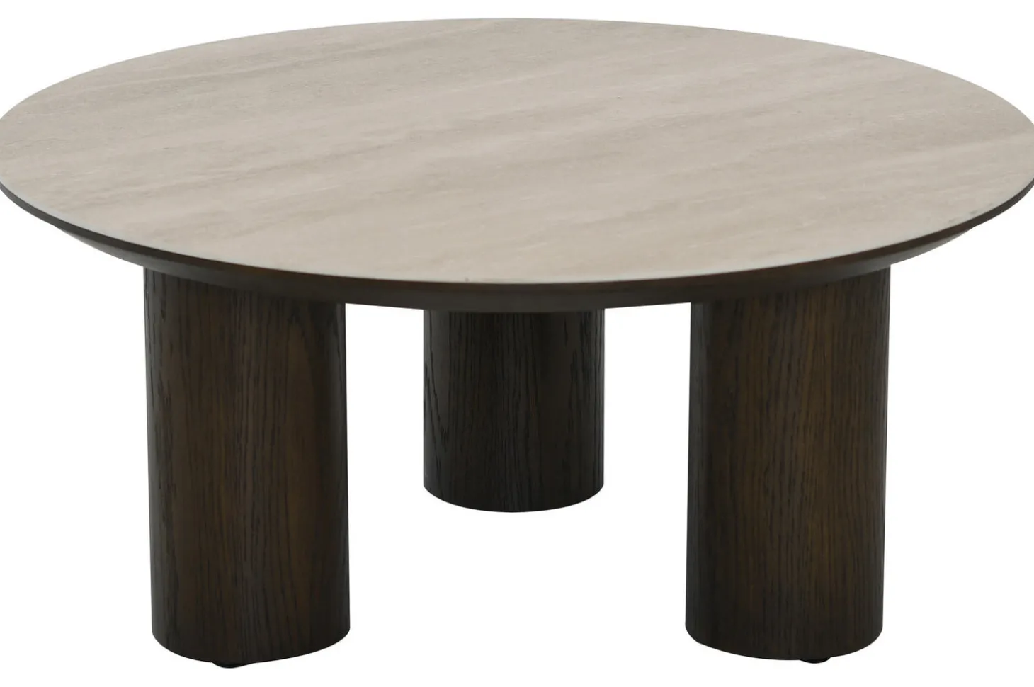 Aria Soffbord 90 cm Rund Brun / Keramisk Travertin