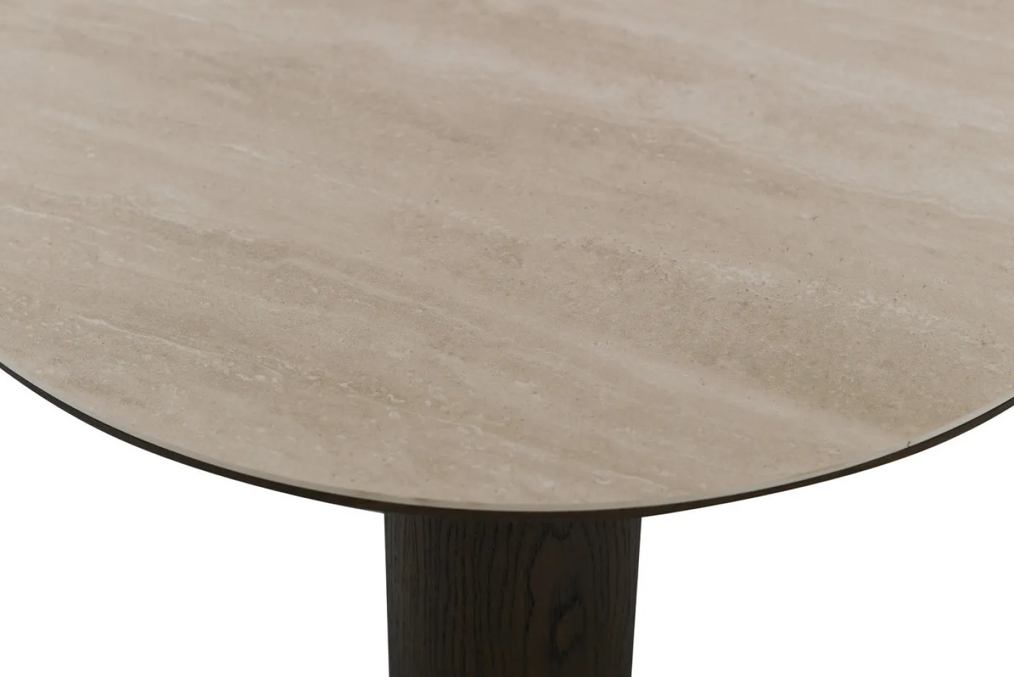 Aria Soffbord 90 cm Rund Brun / Keramisk Travertin