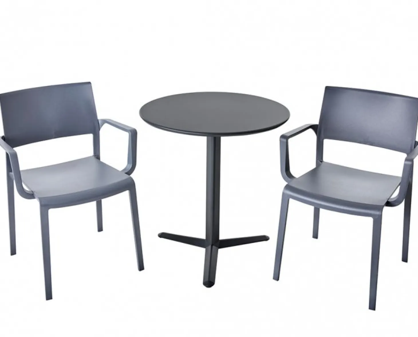 Arket Cafégrupp 60cm ink 2st Lilibet Karmstolar Grå