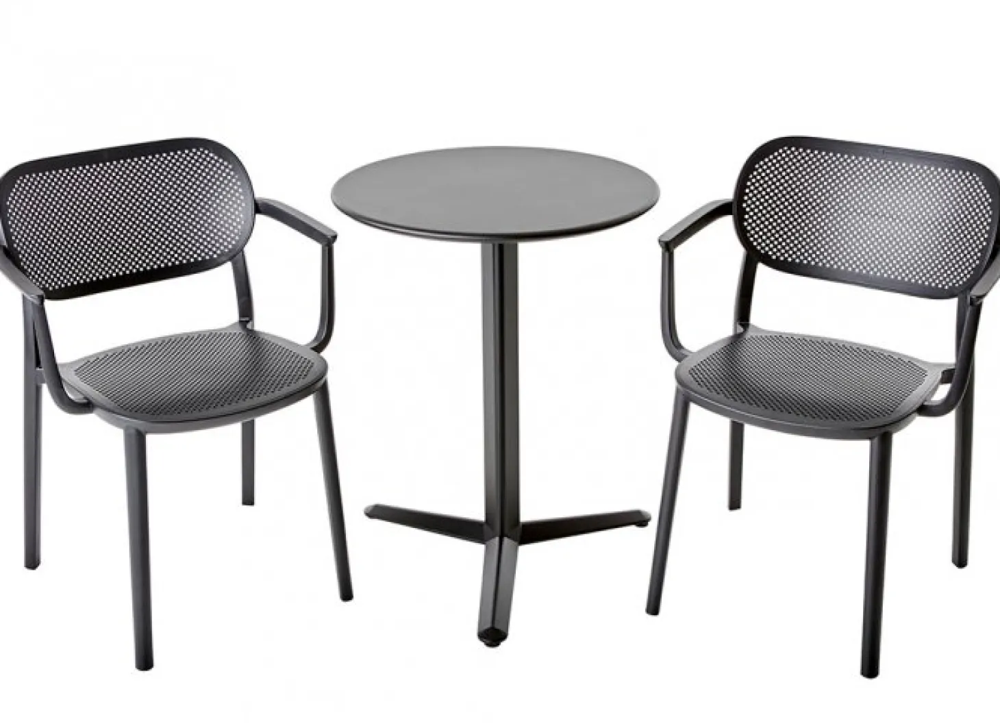 Arket Cafégrupp 60cm ink 2st Nuta Karmstolar Svart