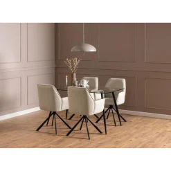 Bayonne Karmstol Basel tyg Beige