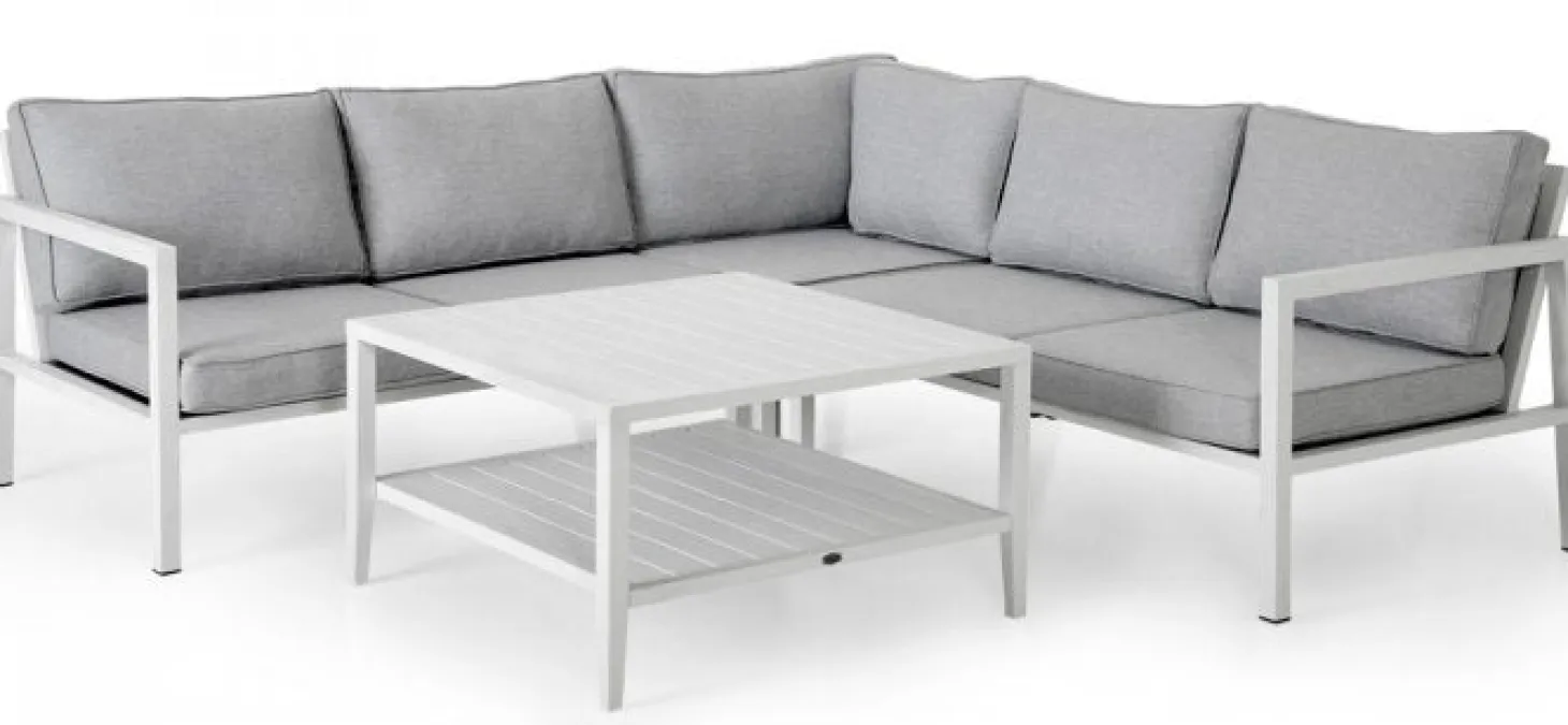 Belfort 2-Sits Soffa H/V Vit/Grå