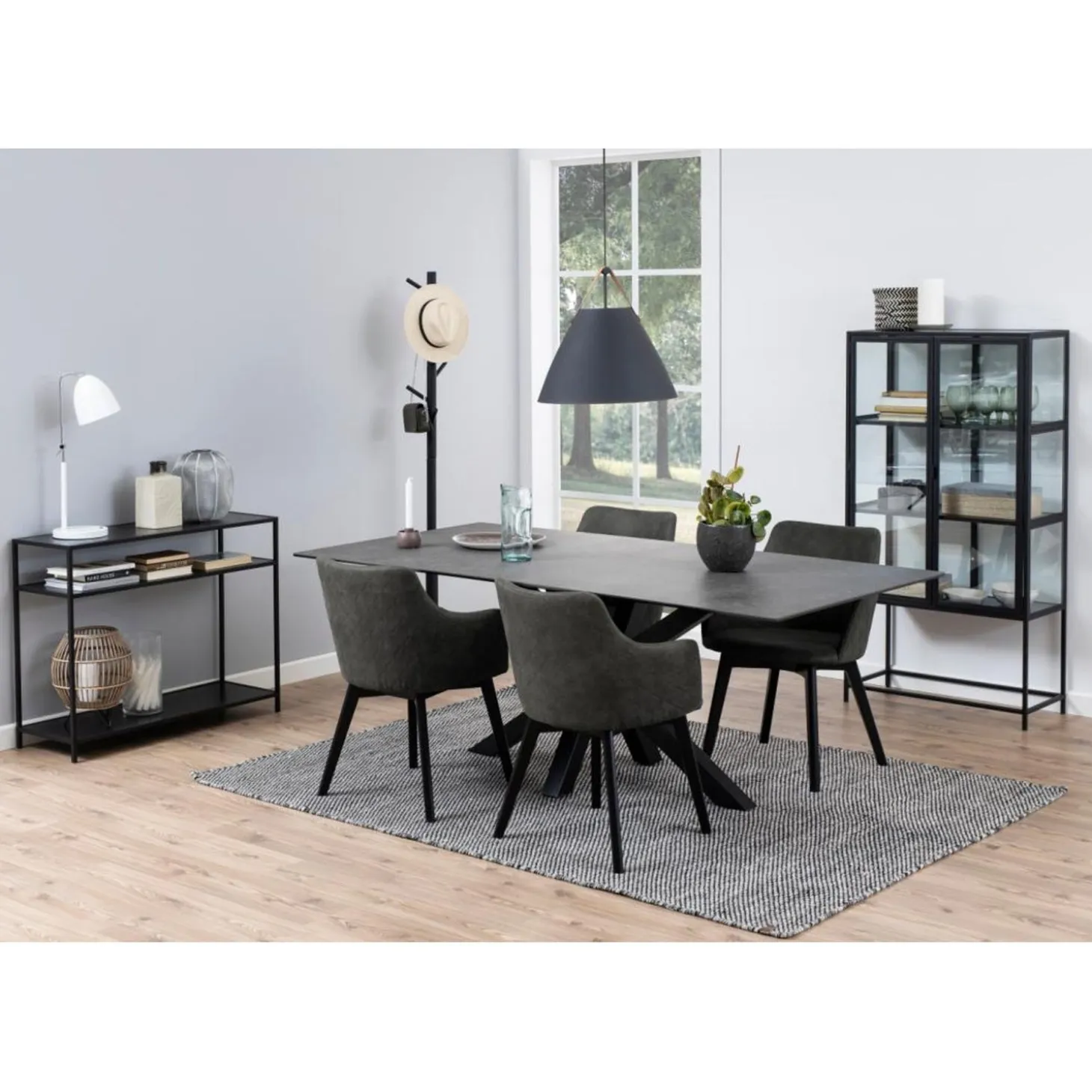 Bella Karmstol Preston tyg/Antracit