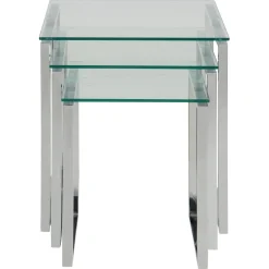 Benz Satsbord 55x50x50 cm Krom/Glas