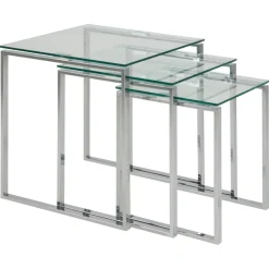 Benz Satsbord 55x50x50 cm Krom/Glas