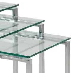 Benz Satsbord 55x50x50 cm Krom/Glas