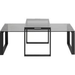 Benz Satsbord 45x115x69 cm Svart/Glas