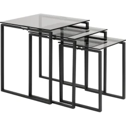 Benz Satsbord 55x50x50 cm Svart/Glas