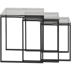 Benz Satsbord 55x50x50 cm Svart/Glas