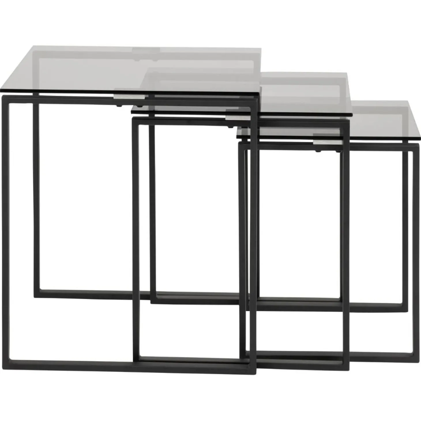 Benz Satsbord 55x50x50 cm Svart/Glas
