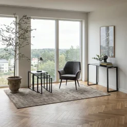 Benz Satsbord 55x50x50 cm Svart/Glas