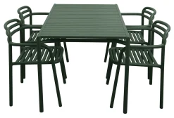 Bliss Matgrupp - Bord 130x80 cm + 4 st Karmstolar Dark Green