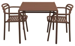 Bliss Matgrupp - Bord 80x80 cm + 2 st Karmstolar Desert Red