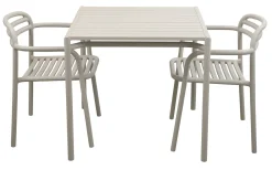Bliss Matgrupp - Bord 80x80 cm + 2 st Karmstolar Sand