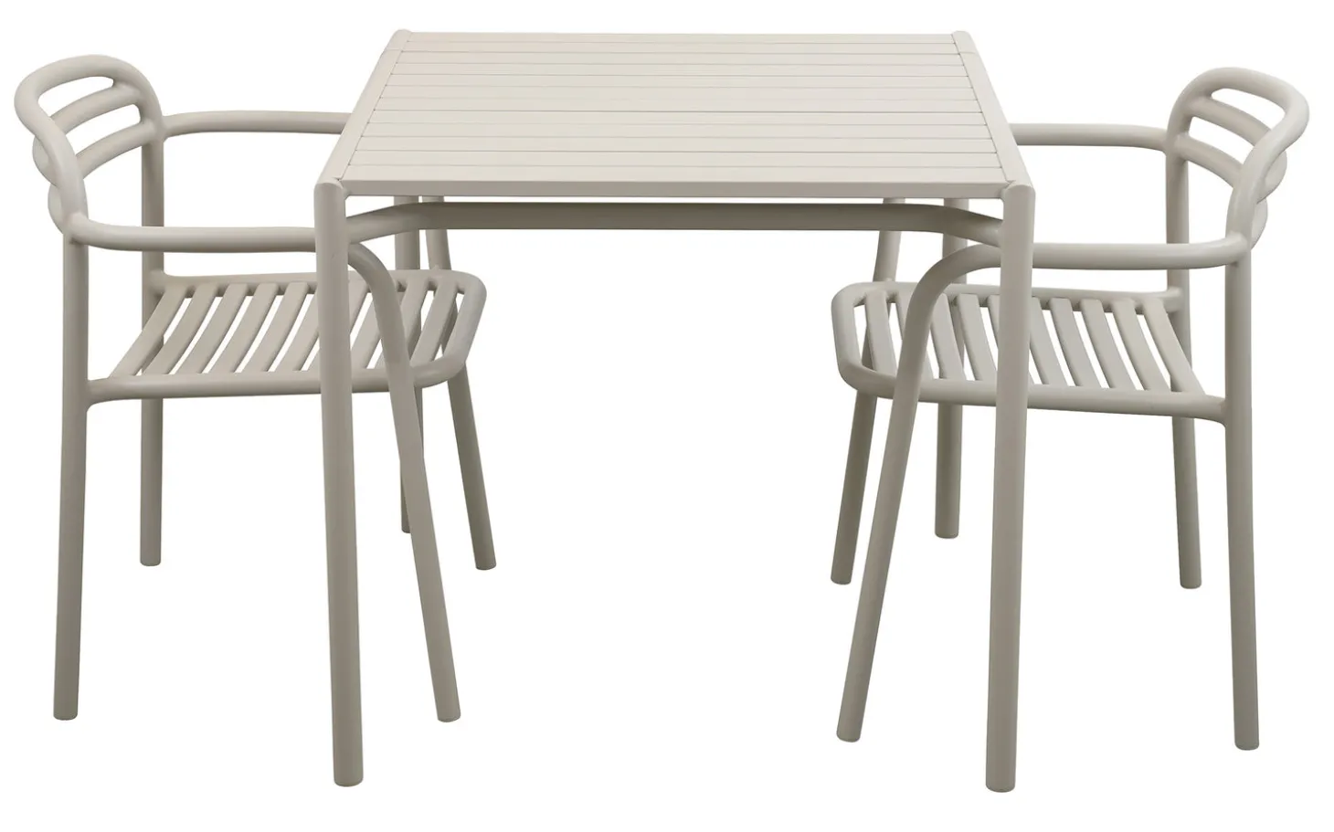Bliss Matgrupp - Bord 80x80 cm + 2 st Karmstolar Sand
