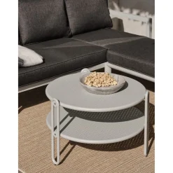 Blixt Utesoffbord 65x42 cm Light Grey