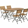 Brewer Matgrupp 160 cm Teak/Svart
