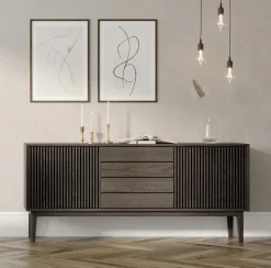 Broholm Sideboard Lameller 183x81 cm Rökoljad Ek