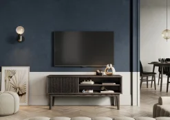 Broholm TV-bänk Lameller 124x55 cm Rökoljad Ek