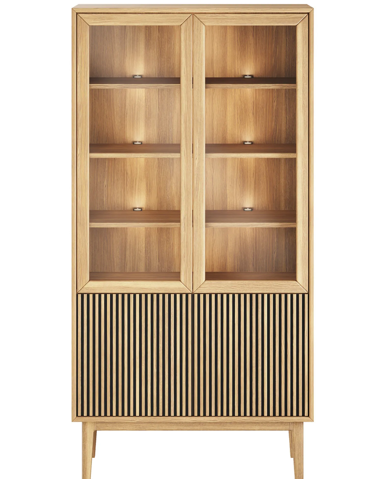 Broholm Vitrinskåp Lameller 100x197 cm Oljad Ek