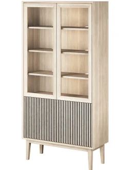 Broholm Vitrinskåp Lameller 100x197 cm Vitoljad Ek