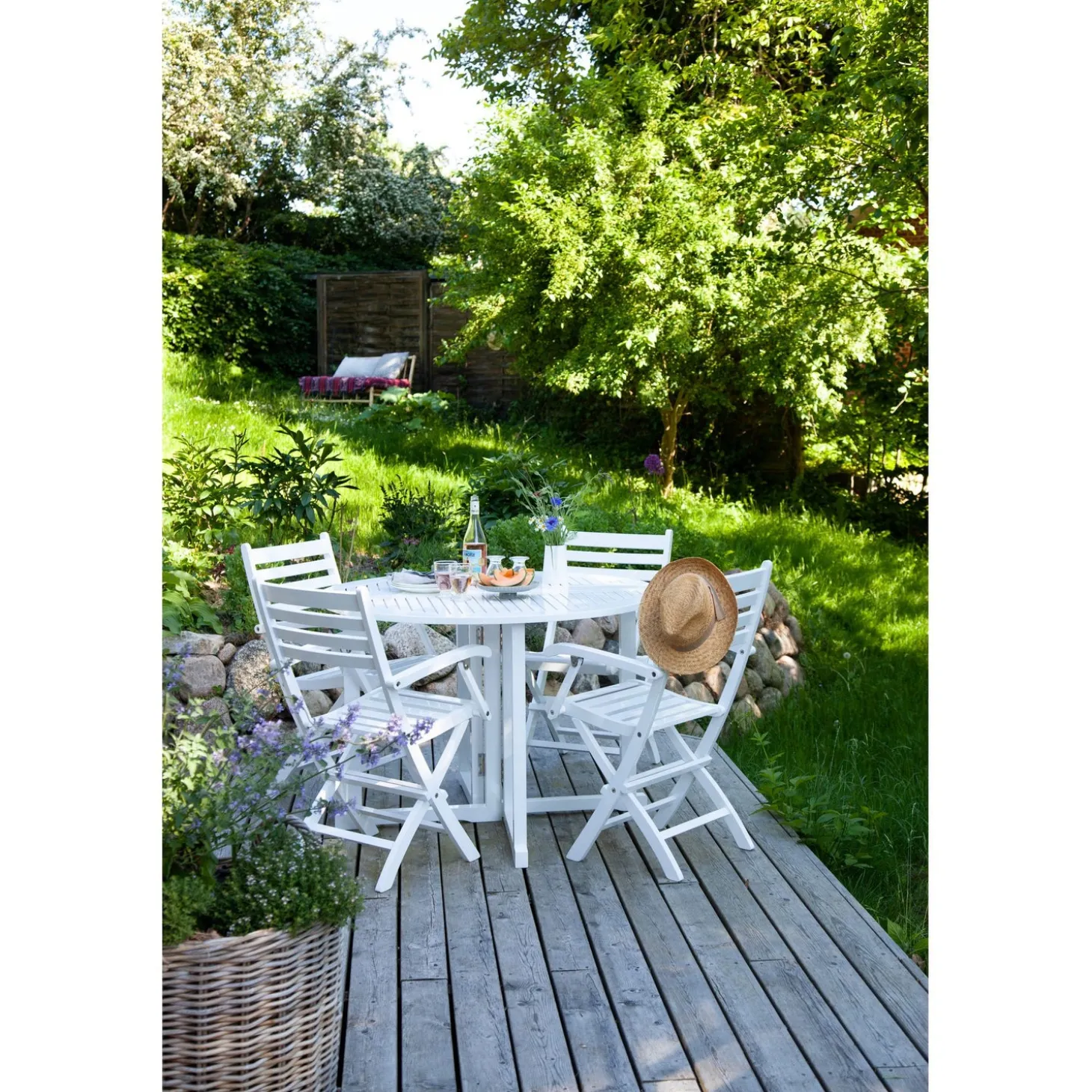Butterfly Trädgårdsbord 110 cm Vit