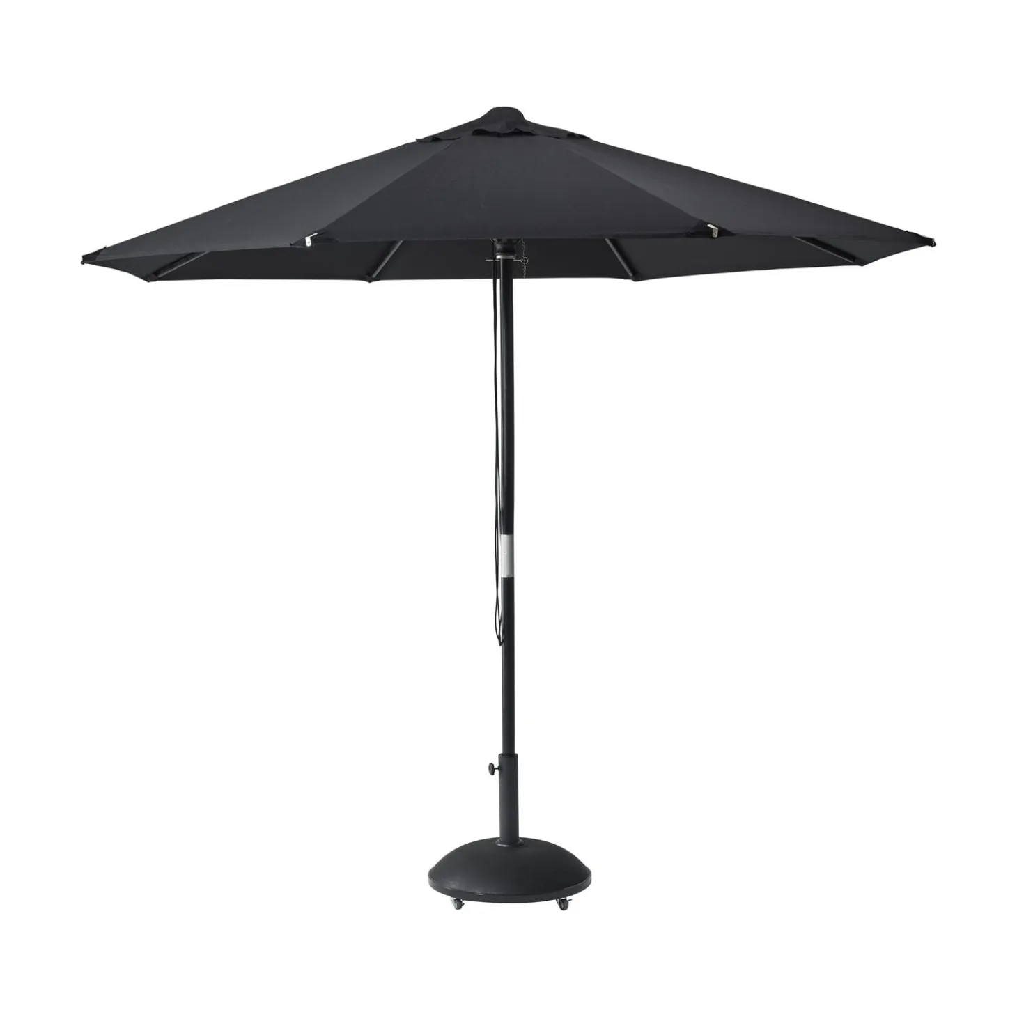 Capri Parasoll Ø3m Svart/Trä