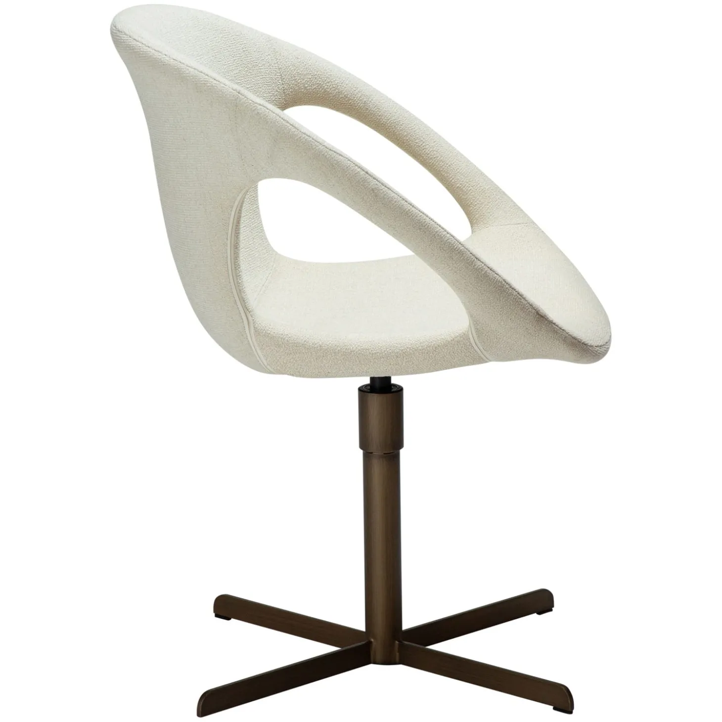 Carry Stol Bone White bouclé, Brass