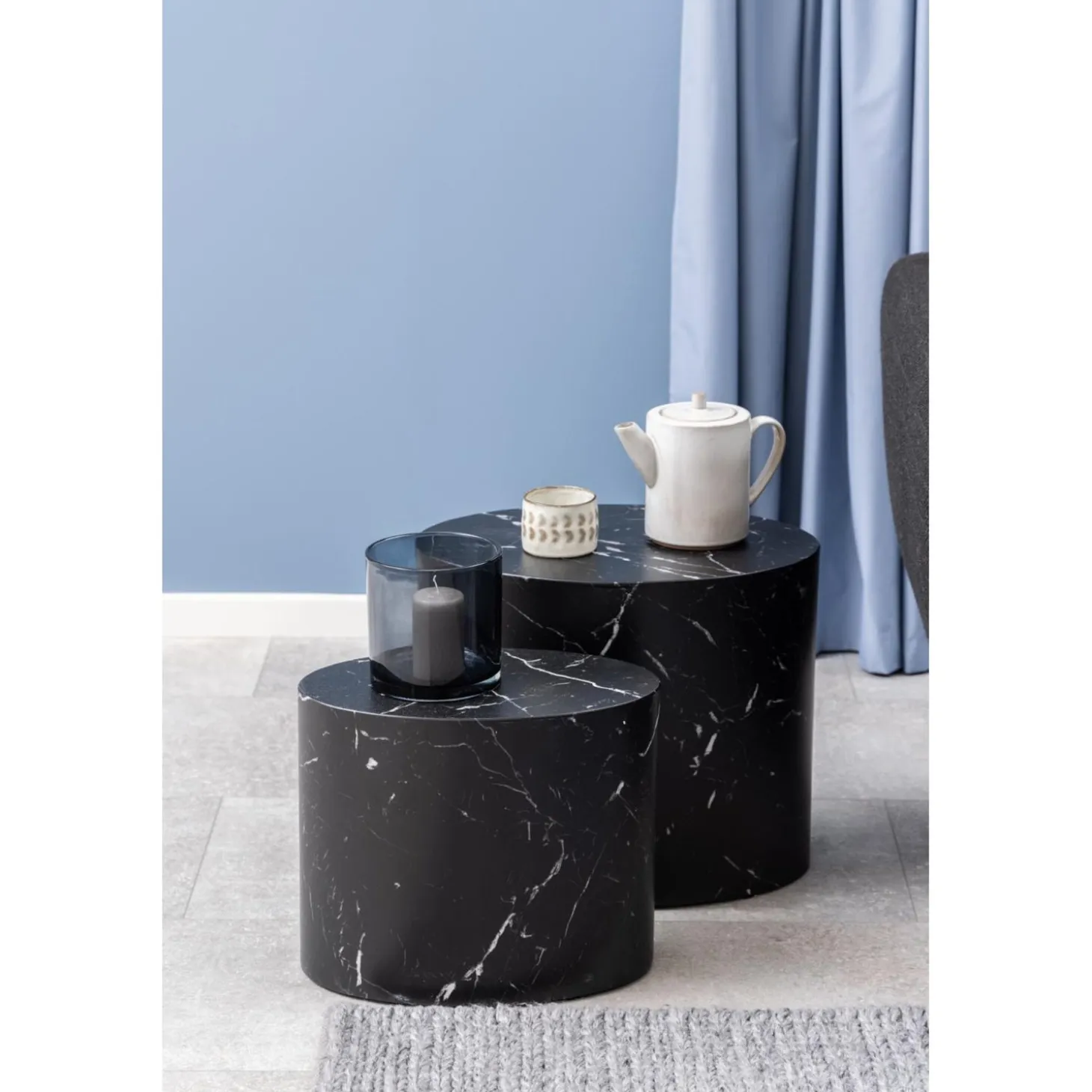 Cenon Satsbord 40x33x48 cm Marquina-marmor