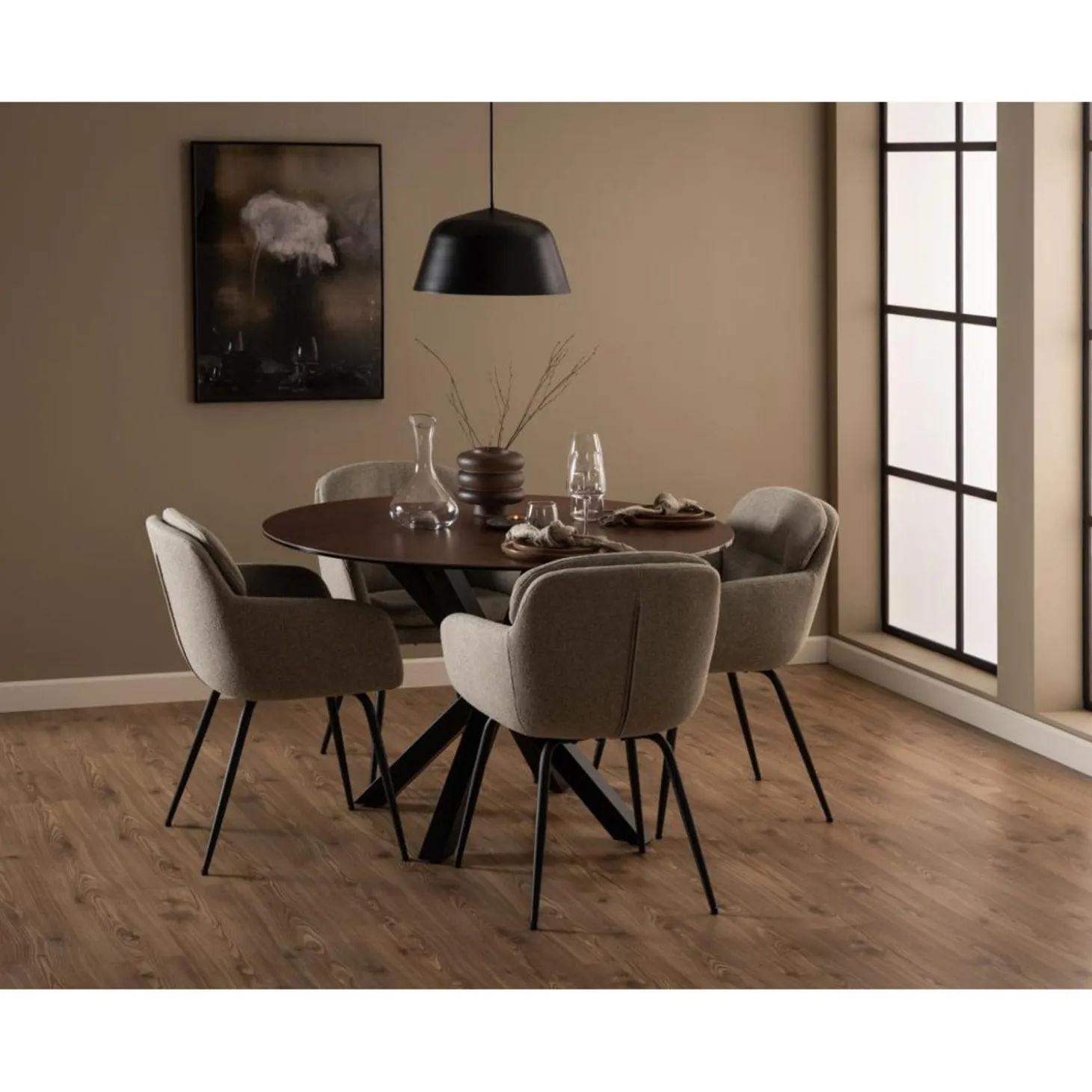 Charlize Karmstol Alea tyg Beige