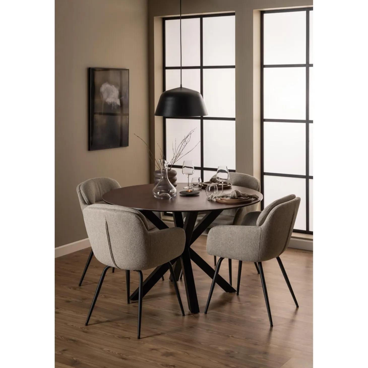 Charlize Karmstol Alea tyg Beige