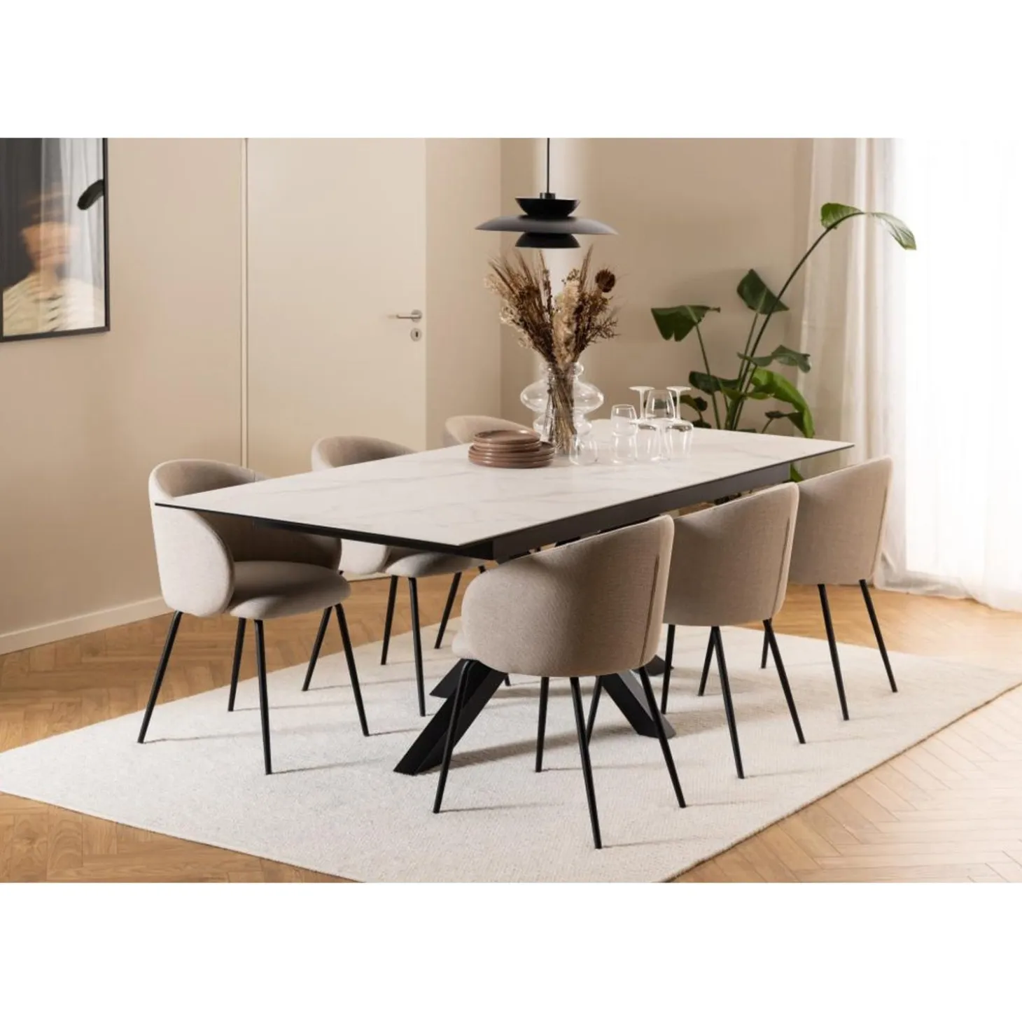 Chaumont Karmstol Basel tyg Beige