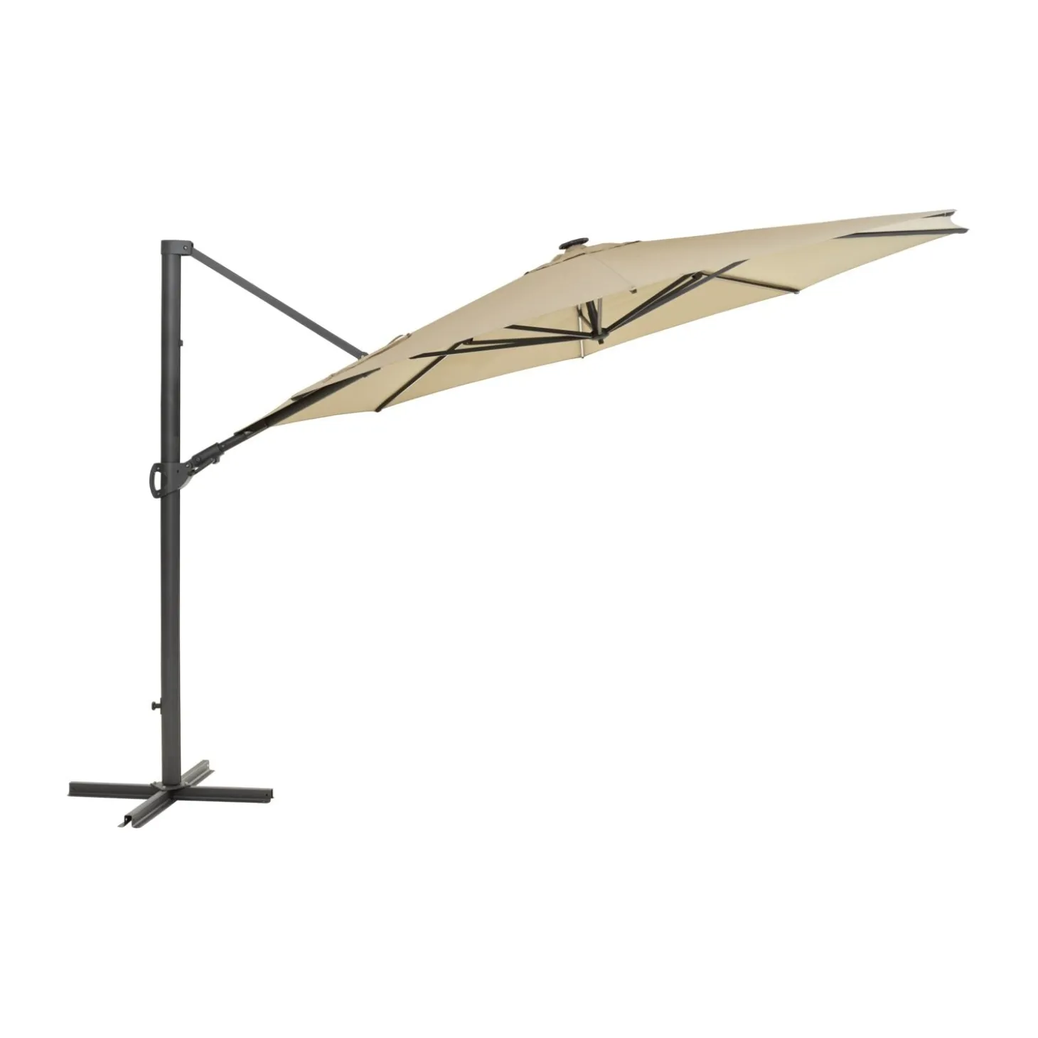 Cilento Frihängande Parasoll Ø350 cm Light Grey/Khaki