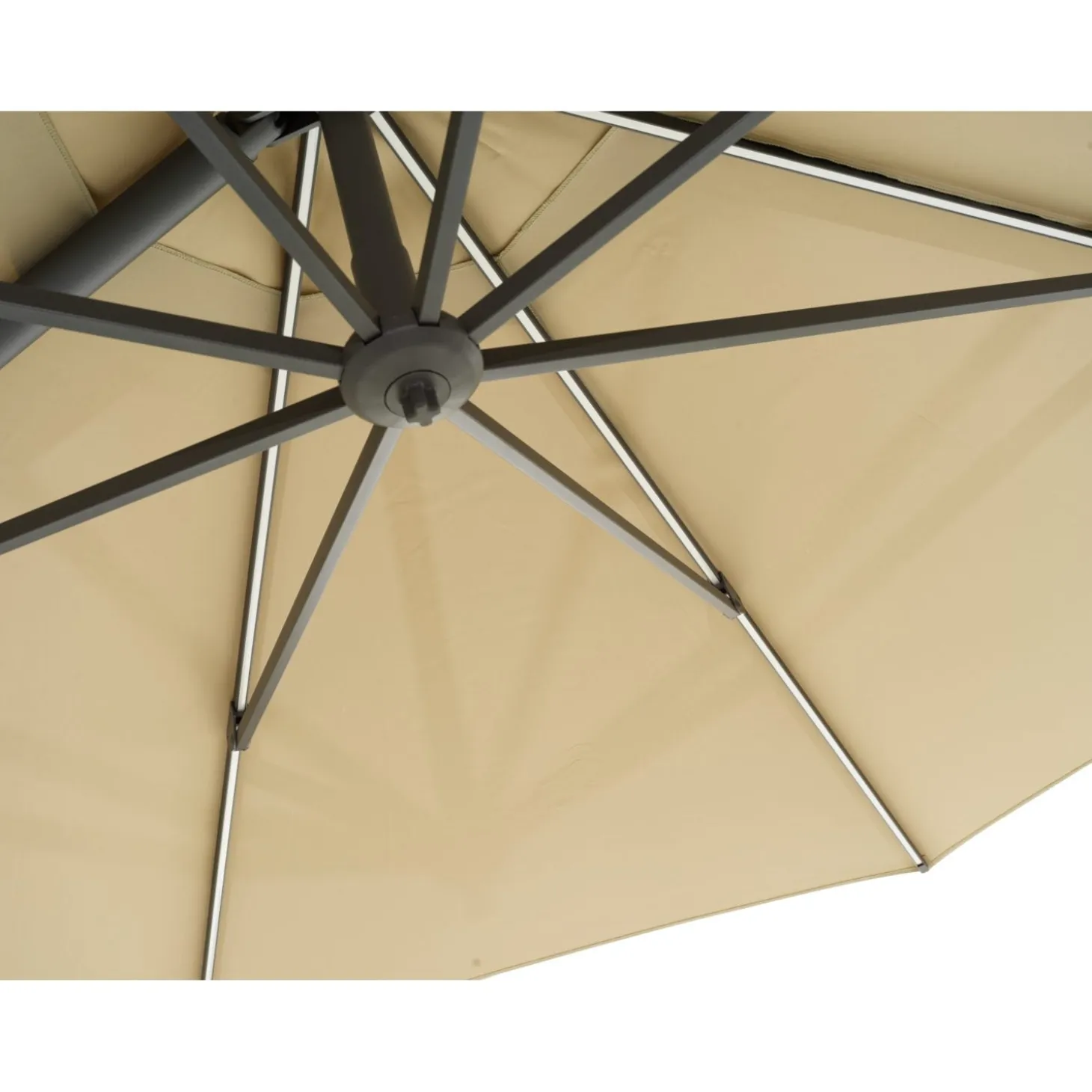 Cilento Frihängande Parasoll Ø350 cm Light Grey/Khaki