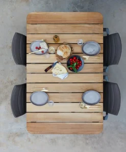 Core Bord 160x90cm Teak / Lava Grå
