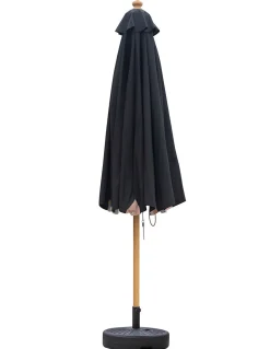 Corsica Parasoll 3m Svart/Wood