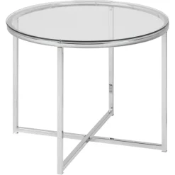 Cross Sidobord Rund 55 cm Krom