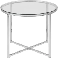 Cross Sidobord Rund 55 cm Krom