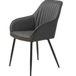 Cubo Stol Randig Mörkgrå PU