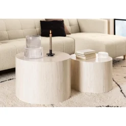 Dijon Satsbord Rund 58x58 cm Travertin