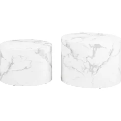 Dijon Satsbord Rund 58x58 cm Vit Carrara