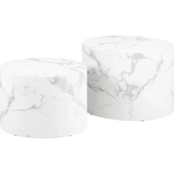 Dijon Satsbord Rund 58x58 cm Vit Carrara
