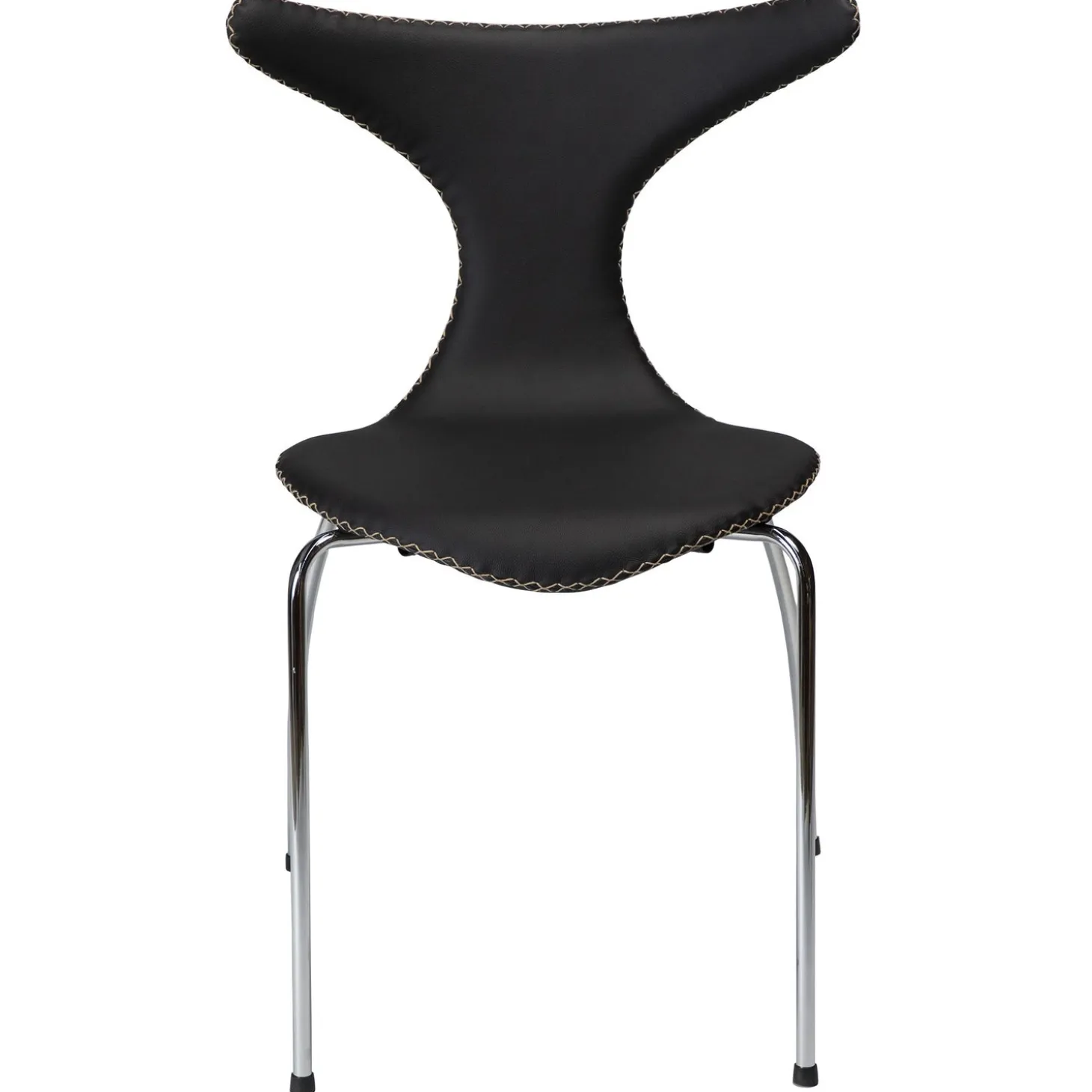Dolphin Stol Black Leather, Chrome