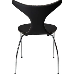 Dolphin Stol Black Leather, Chrome